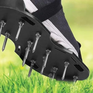 Lawn Aerating Spiked Shoes Grass Aerator Sandals Adjustable Straps Black Pair
