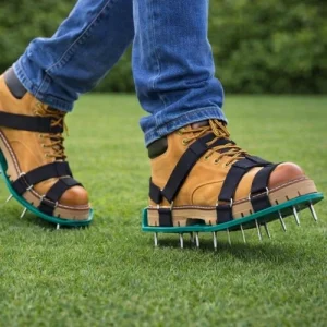 Lawn Aerator Shoes - Heavy Duty Spiked Aerating Sandals Grass Aerator Shoes