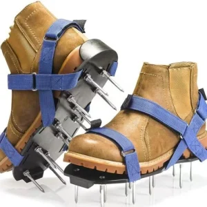 Lawn Spike Grass Garden Aerator Shoes With Heavy Duty Buckle Adjustable Straps